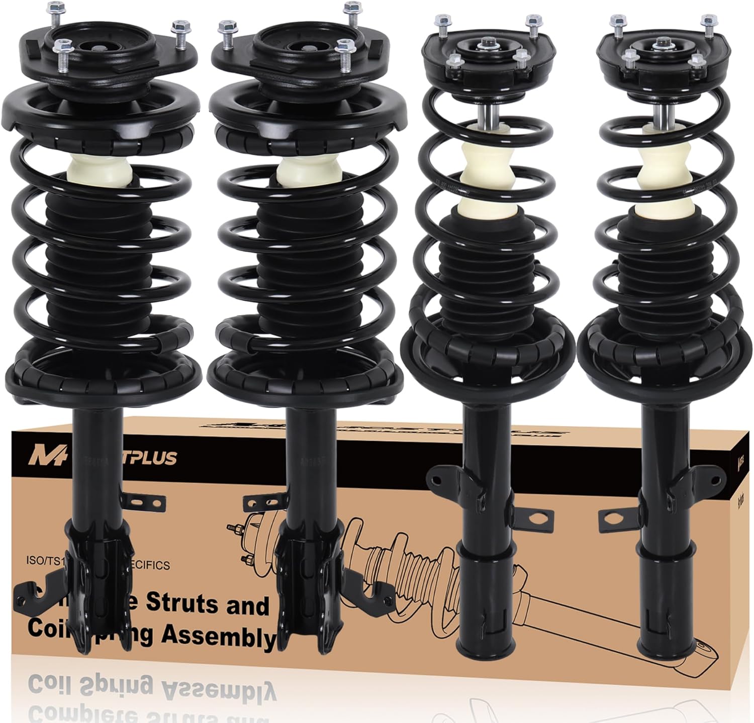 MOSTPLUS Front and Rear Complete Strut Spring Assemblies Shock Absorbers Compatible for 93-02 TOYOTA COROLLA (Set of 4)