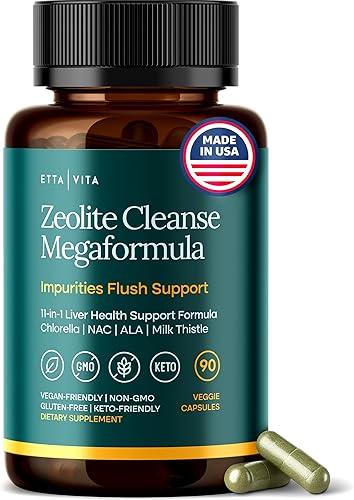 Liver Cleanse Detox & Repair for Heavy Metal Detox, Gut Health, and Energy - Zeolite for Adults with Glutathione, NAC, Chlorella, Spirulina, ALA, Cilantro, Milk Thistle & Shilajit, Vegan, keto, 90ct