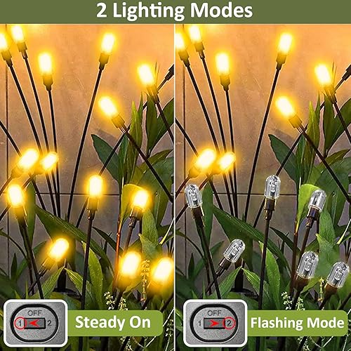 Miniatura 3 de HAARAY Luces de jardín alimentadas por energía solar, luces solares de jardín de luciérnaga al aire libre impermeables con 8 bombillas LED más