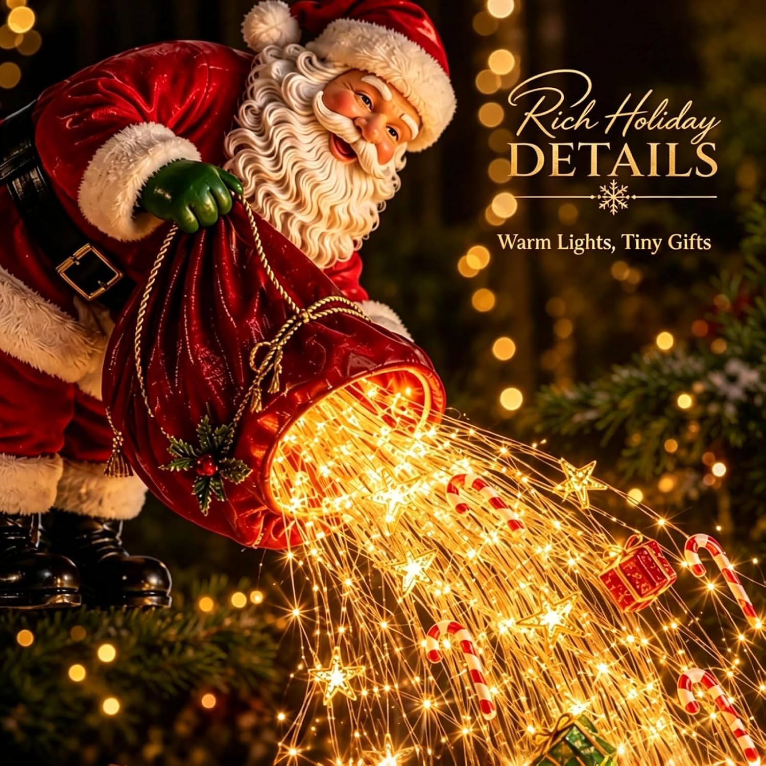 Generico Decorazione Natalizia da Giardino a LED Babbo Natale che Versa