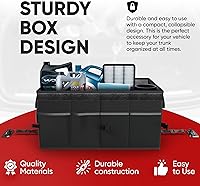 Vista 8 de FORTEM Organizador de maletero de coche (negro, estándar) + parasol grande para parabrisas