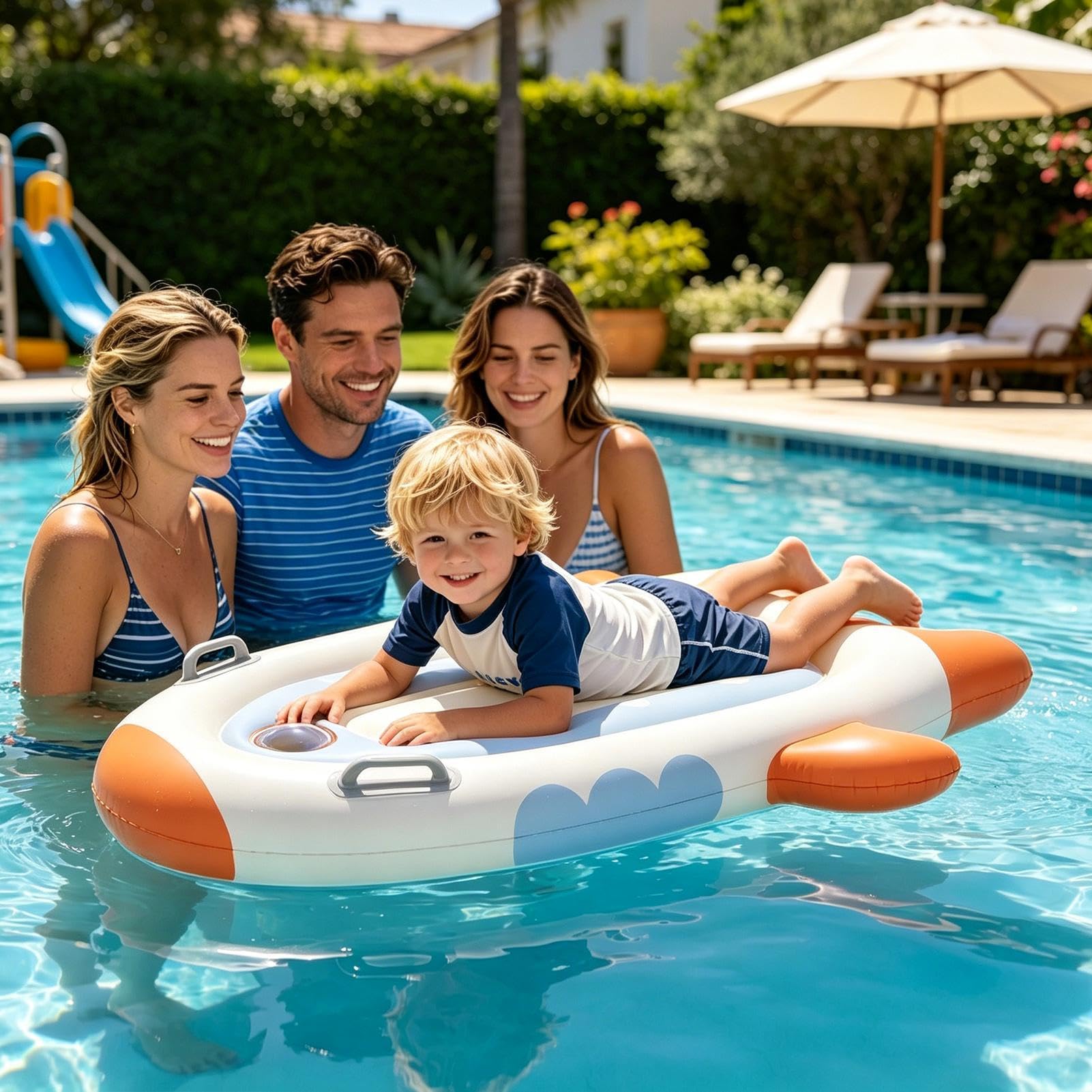 Balsa inflable para niños en la playa de arena, juguete inflable con | Tabla de natación para niños adecuada para agua, arena, surf, surf, swi