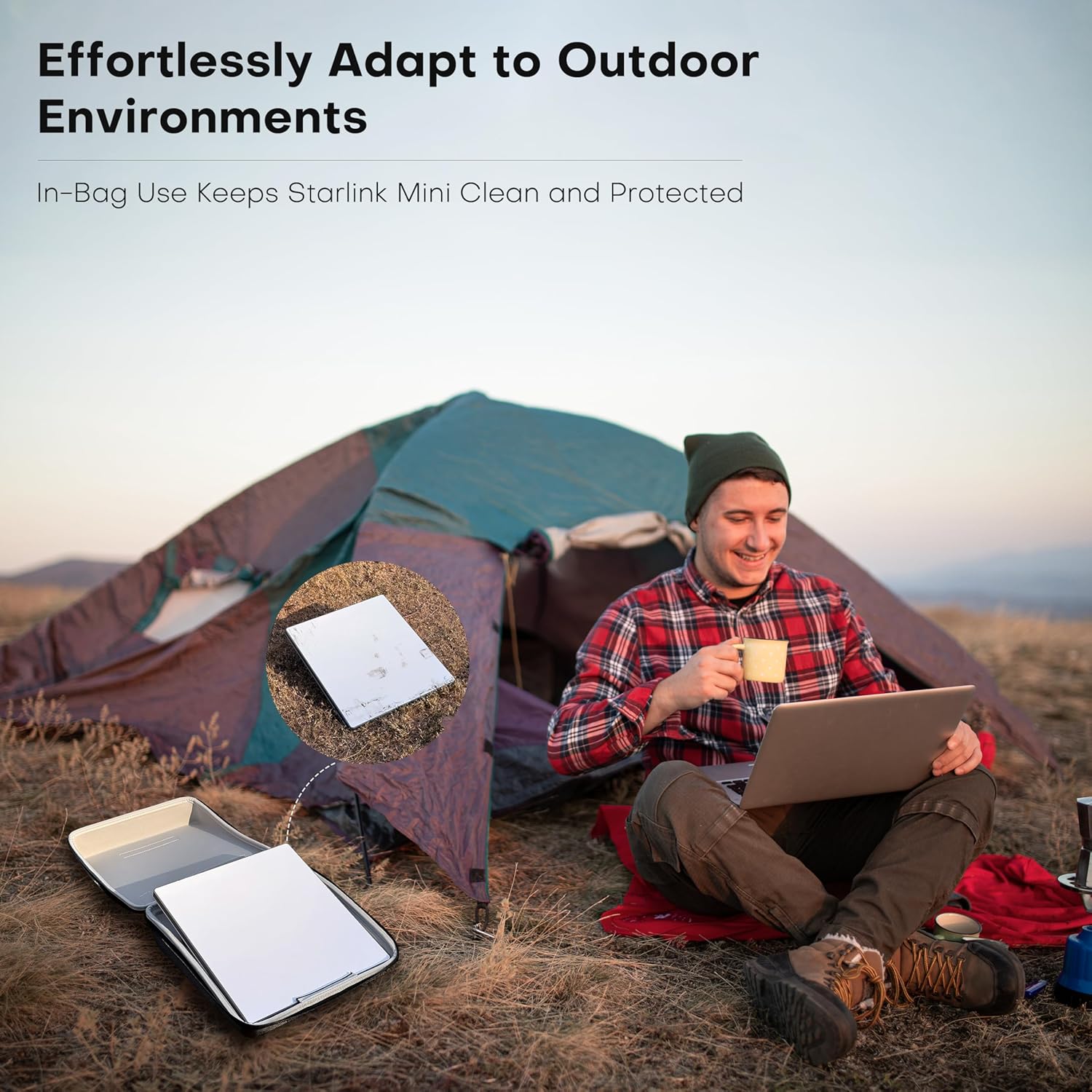 Starlink Mini Case, [Lightweight & Compact, in-Bag Usage Design], Durable Waterproof Dustproof Designed for Outdoor, Holds Full Starlink Mini Accessories Easily - Image 3