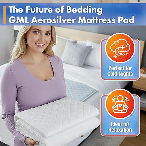 Miniatura 6 de Protector de colchón con calefacción – Calentador de cama con 5 ajustes de calor, apagado automático de 15 horas, Tencel y microfibra,