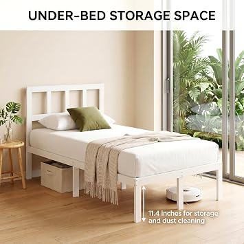14 Inch Bamboo Bed Frame Solid Wood Platform BedFrame