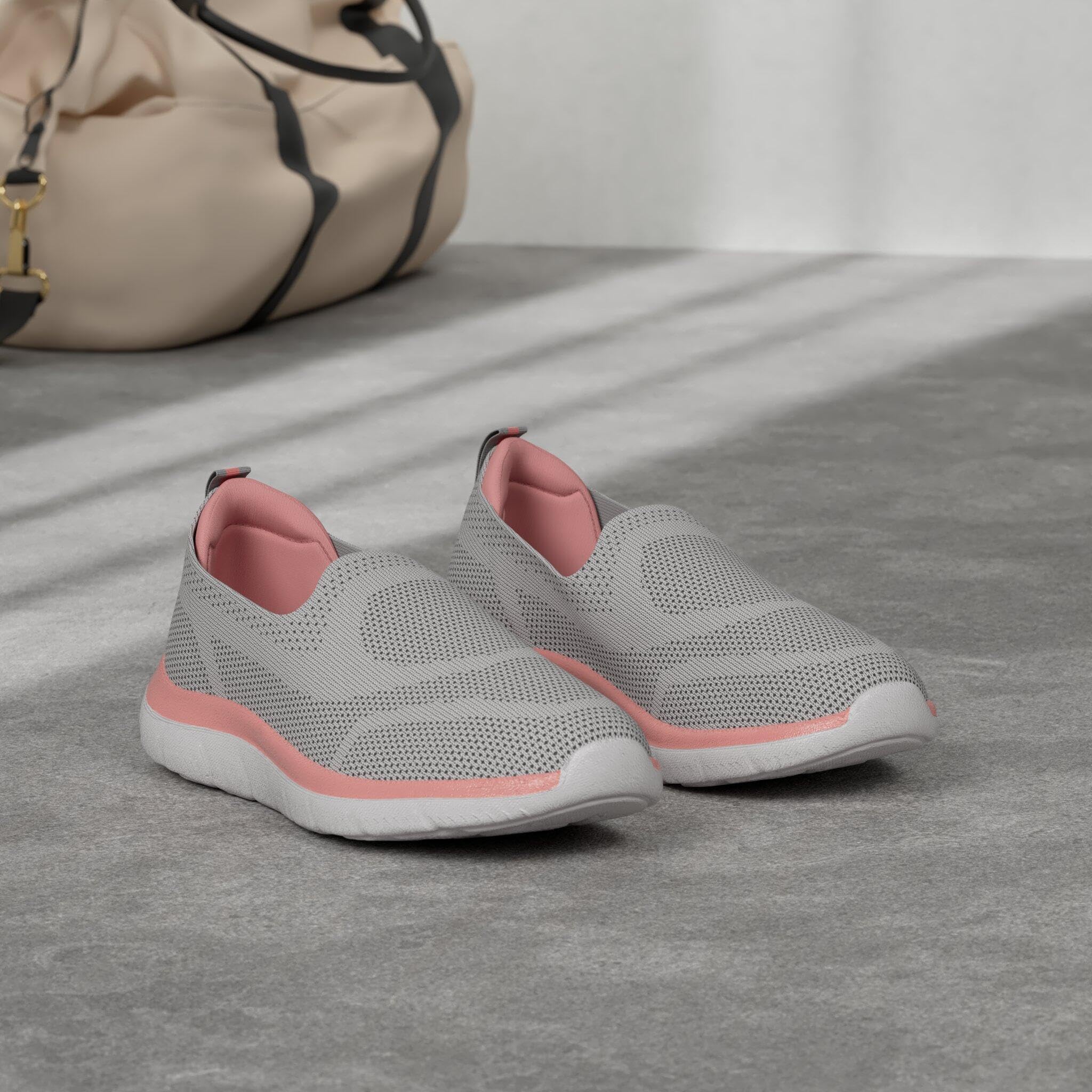 HKR Basket San Lacet Femme Chaussures de Respirantes Marche Mode et Sport Travail Tennis Confortable Chic Femme Ultra LéGèRe Fitness Campus Slip on Enfiler Sneakers