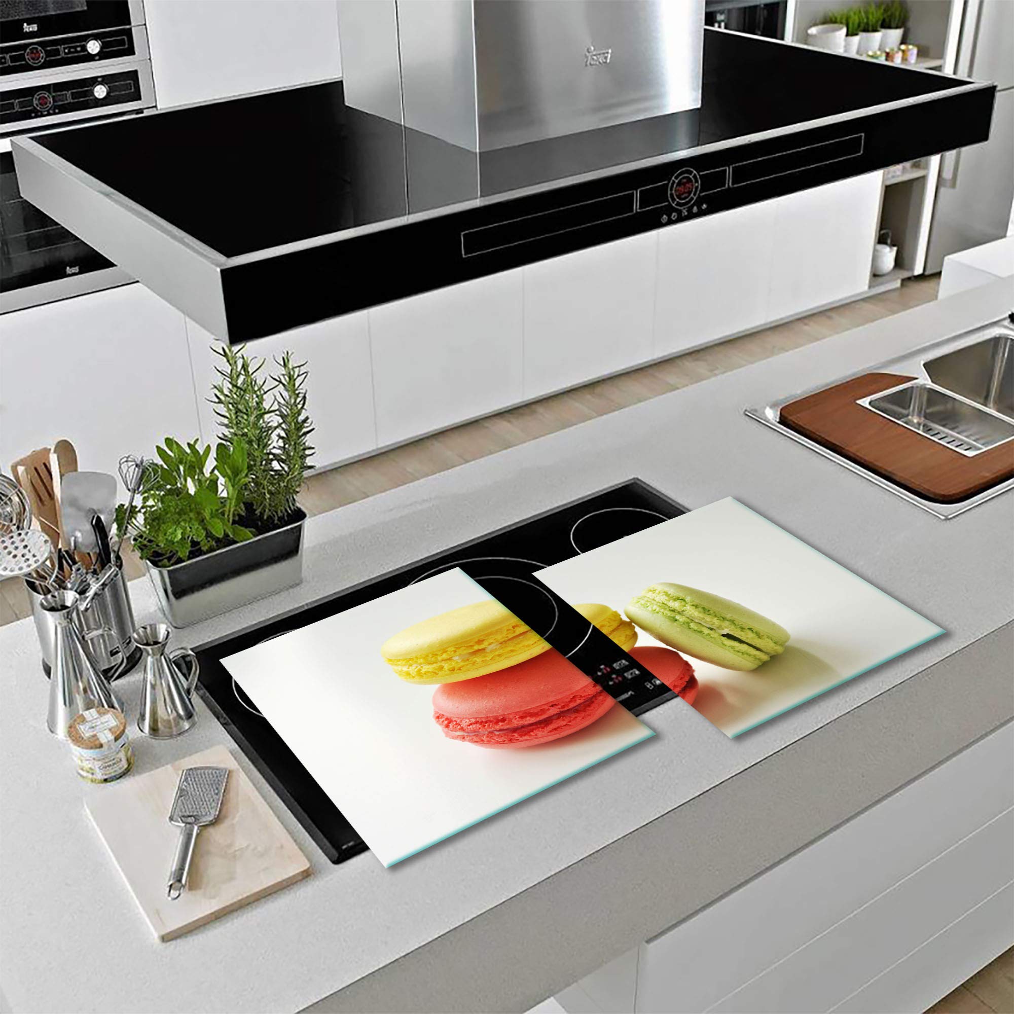 Placa para cubrir la vitrocerámica, 2 piezas, 2 x 40 x 52 cm, para cocinas de inducción, multicolor