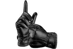 Genuine Deerskin Leather Gloves For Men - Winter Warm Touchscreen Sheepskin Lining