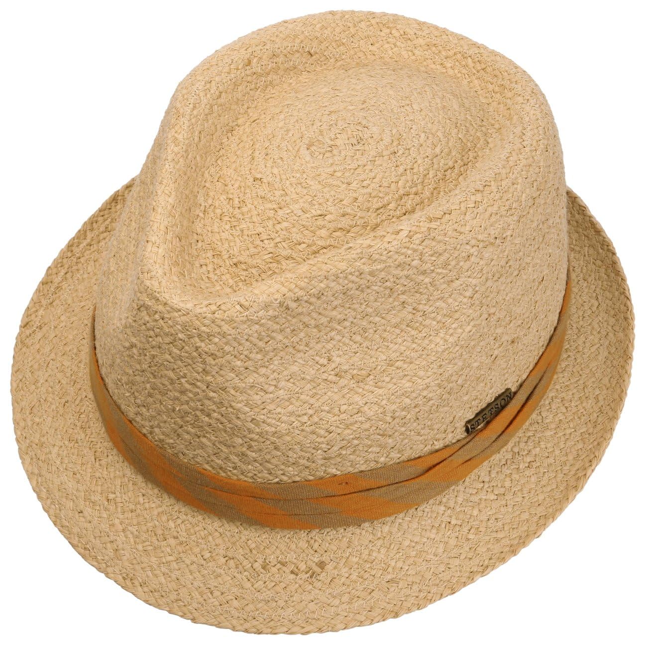 STETSON Benaro Kapelusz trilby rafia z ozdobnym paskiem tekstylnym Unisex Wiosna Lato