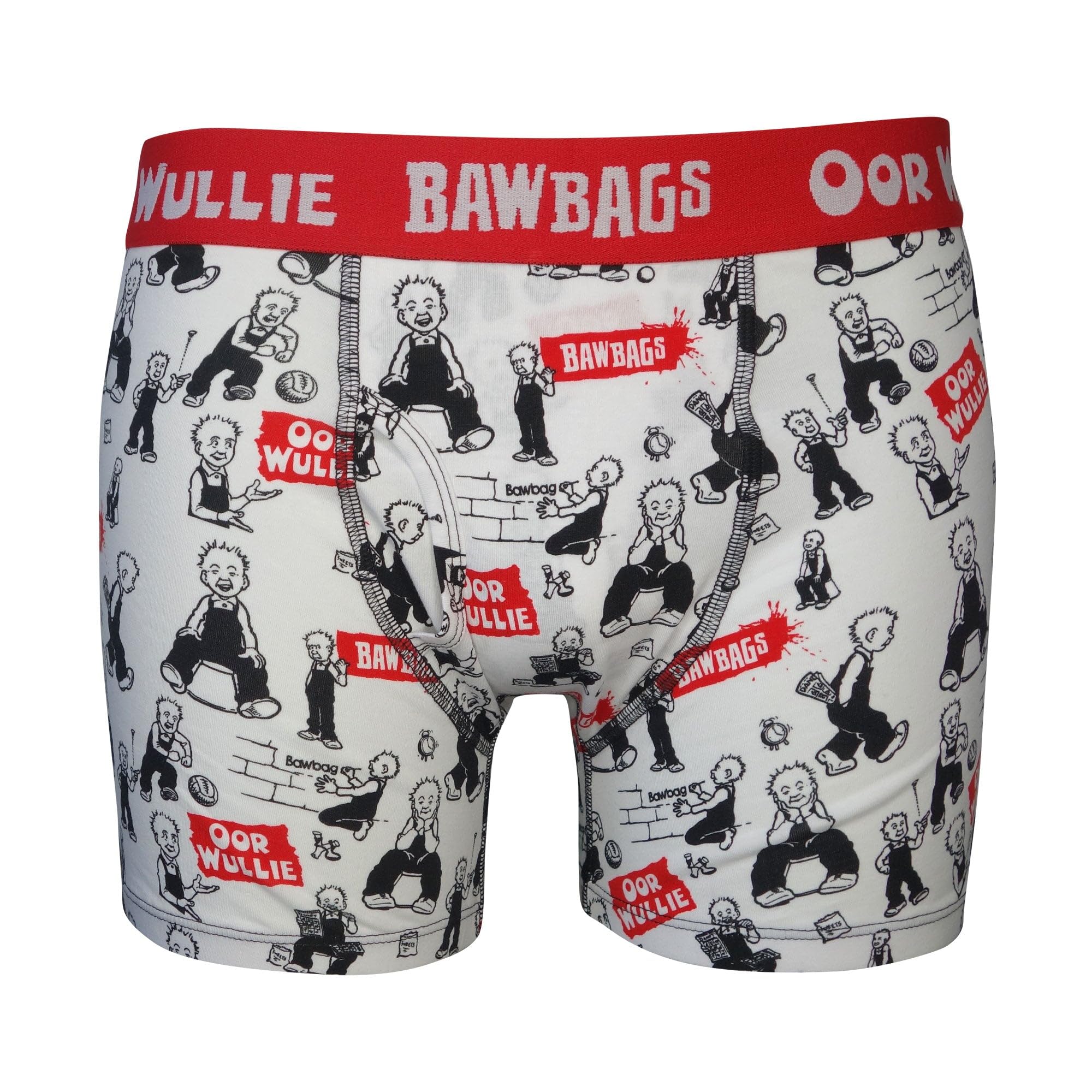 Bawbags Men's White Oor Wullie Graffiti Cotton Boxer Shorts Xxxxl - Boxers - Breathable 95% Cotton Stretch Fabric - Rude Funny Underwear For - Comfortable Stylish Novelty Underpants Funky Printed Gift