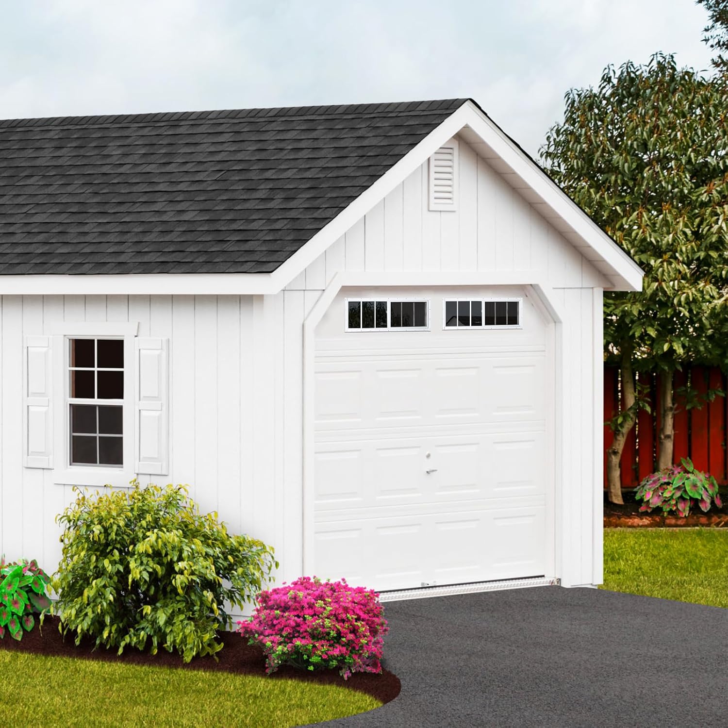 Melkus Shed Windows 10"x35" 2 Pack, Upgraded Sliding Transom Window with Tempered Glass and Screen for Shed, Chicken Coop, Barn, Greenhouse, Garage, Playhouse, Storage Room, White
