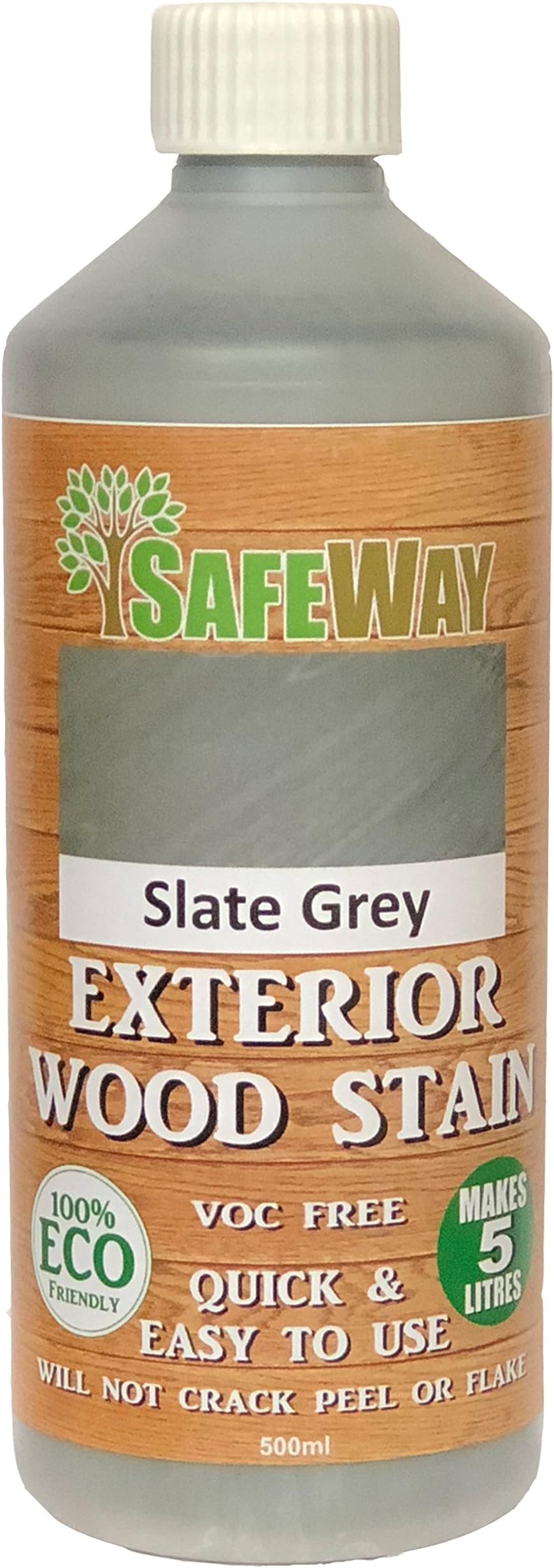 Exterior Wood Stain Concentrate For Fence, Shed, Decking And More - Makes 5 Litres - 17 Beautiful Colours (Slate Grey)