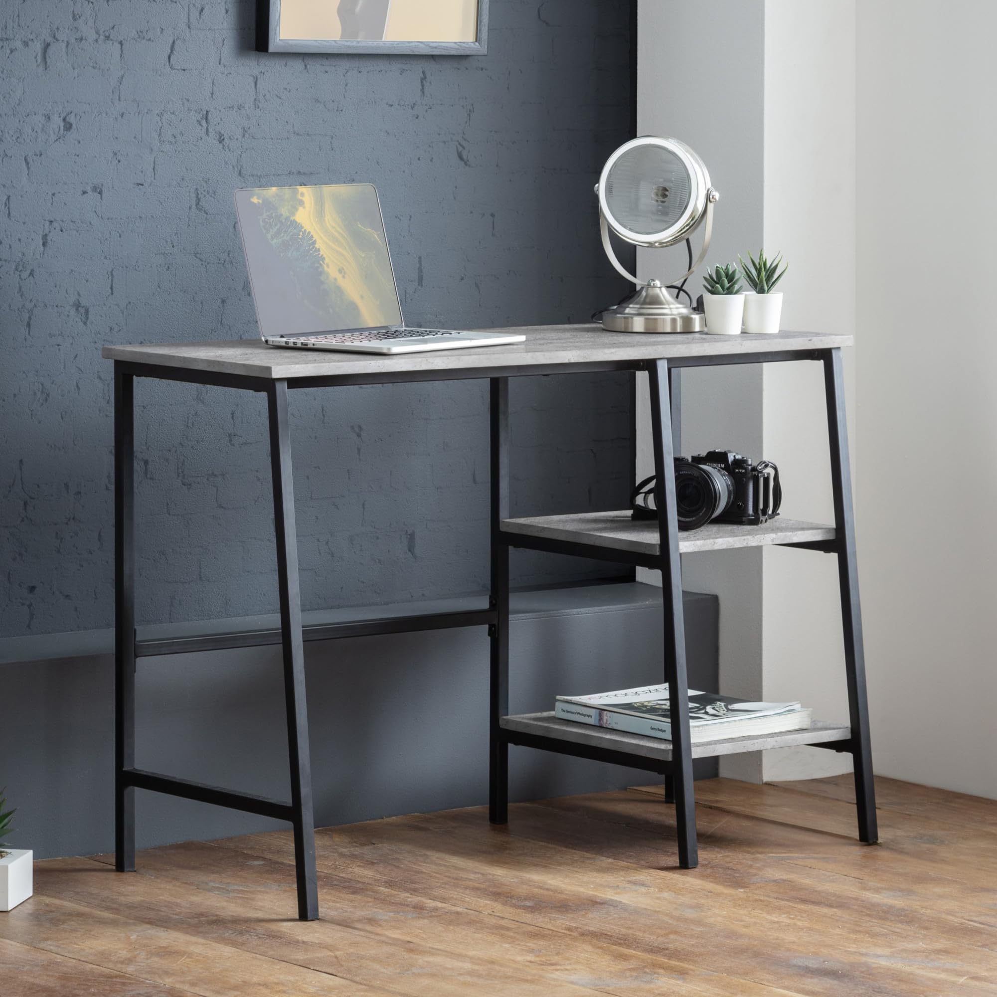 Julian Bowen Staten DeskConcrete And Black from B&Q