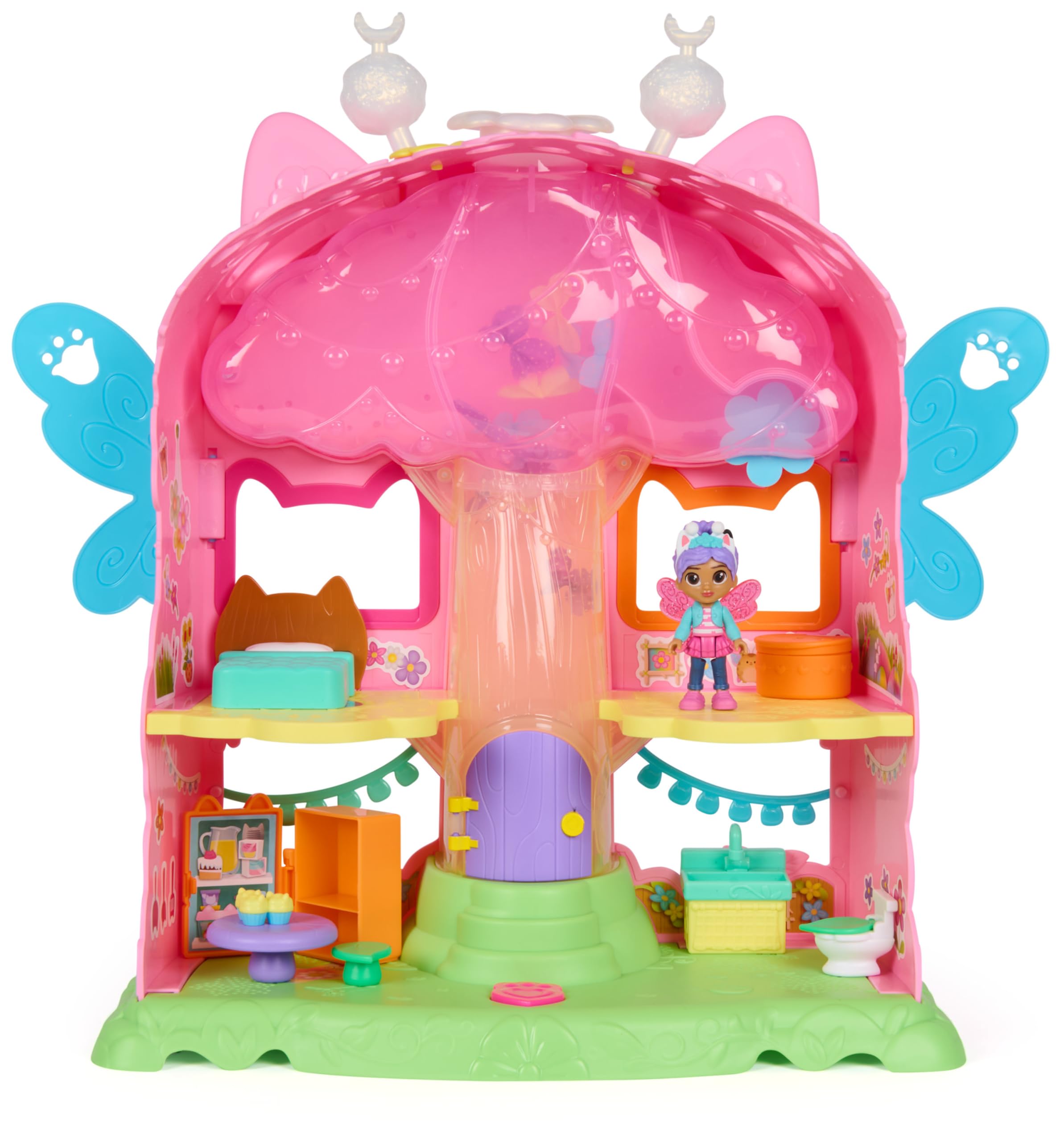 DreamWorks Gabby's Dollhouse Fairylandia Flutter Magic Fairy Playset with 8 Fluttering Fairies & Exclusive Gabby Toy Figure, Engaging Pretend Play Toys for Kids & Preschool Toys for Ages 3+