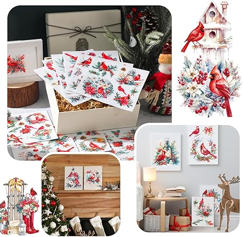 Miniatura 10 de BBTO 12 hojas de transferencia de otoño de Acción de Gracias para manualidades y muebles, calcomanías de transferencia de Navidad, calcomanías de