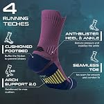 Rahhint Coolmax 3 Pack Compression Running Socks Crew Hiking Socks Anti-Blister Moisture Wicking, Socks for Men & Women