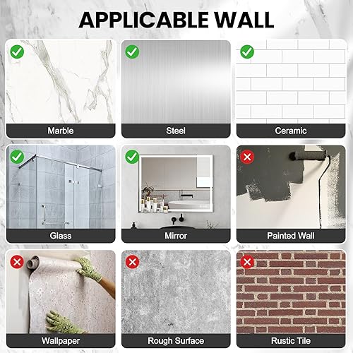 Miniatura 2 de EHORIA Dispensadores cuadrados 2 en 1 para la ducha, dispensador de jabón de ducha, acondicionador y dispensador de champú, distribuidor montado en