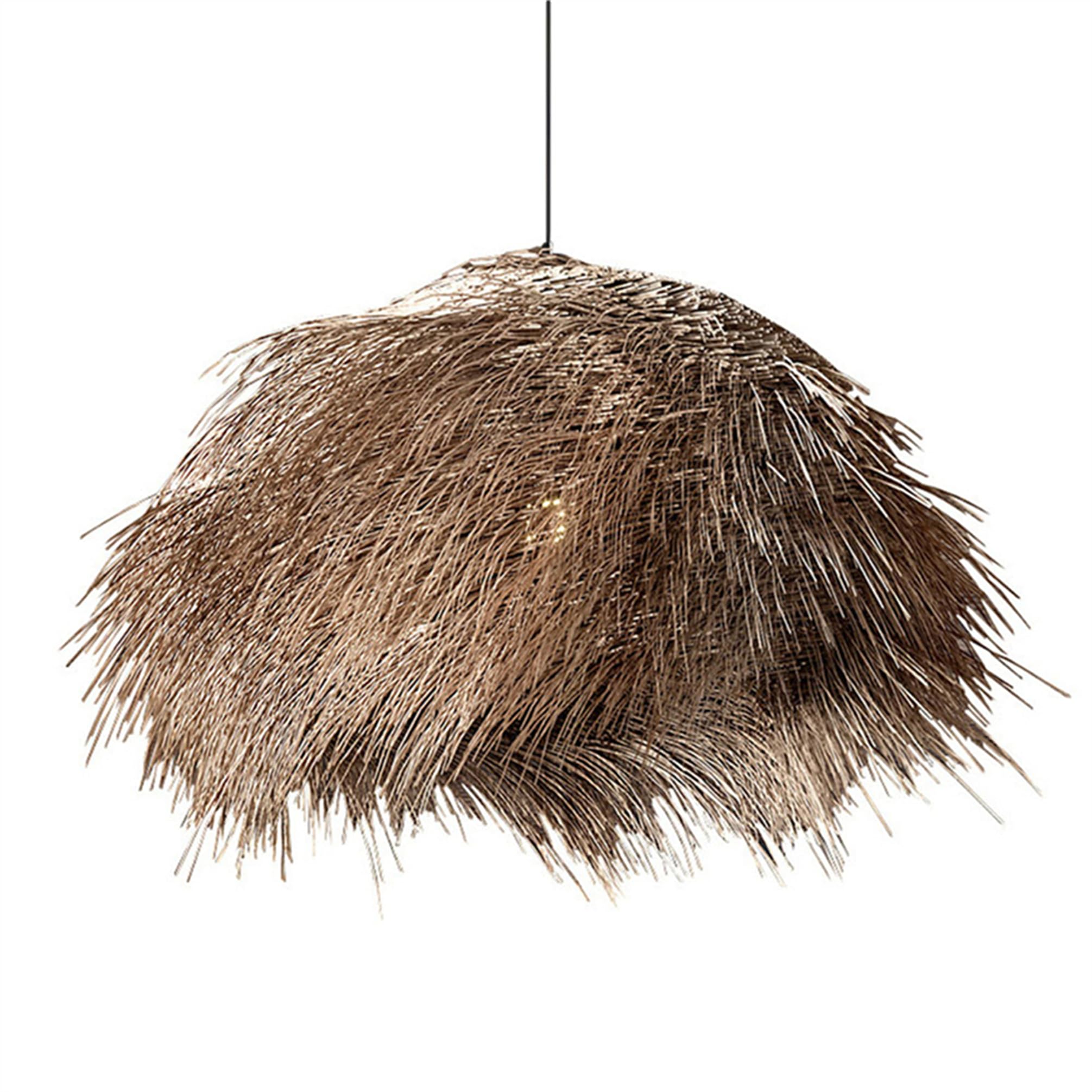 CWVYKNP Tropical Decoration Chandelier Primitive Lighting Rustic Asian Grass Rattan Pendant Light Dining Room Light Fixture Coastal Hanging Lamp for Dining Table Kitchen Island, Foyer