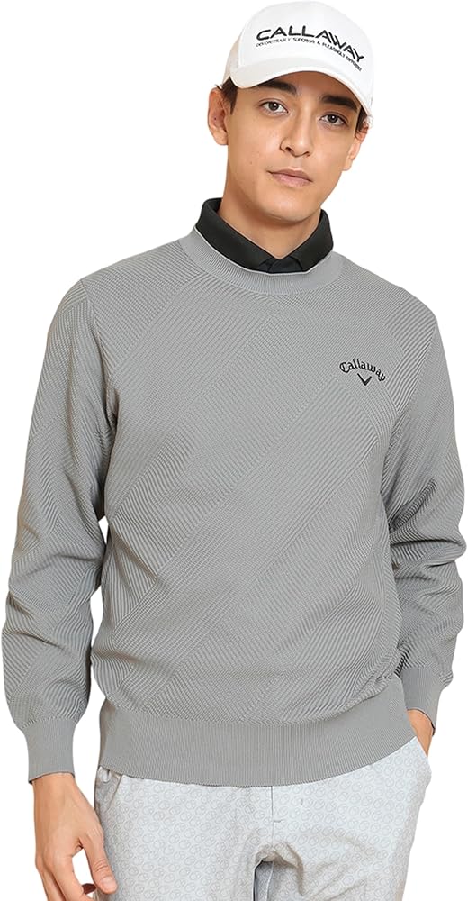 Amazon | [キャロウェイ] メンズ クルーネックニット (ワンポイント