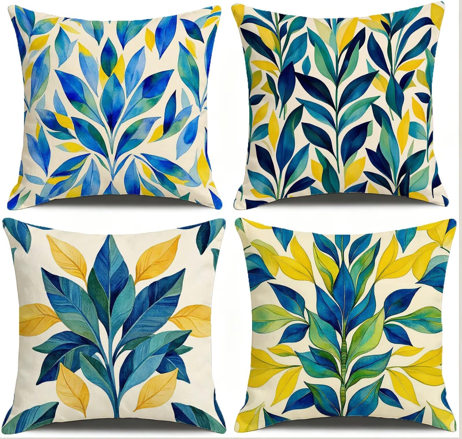 Blu Federe Cuscini Divano 40x40cm, Cuscini da Esterno Set de 4, Cod-232
