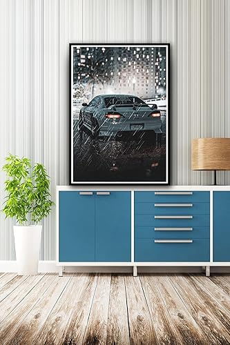 Miniatura 5 de zhufuyl Póster retro clásico de auto de lluvia JDM Cars Posters Japón Supercar Personalidad Pintura Decorativa Arte de Pared Pósters de Lienzo