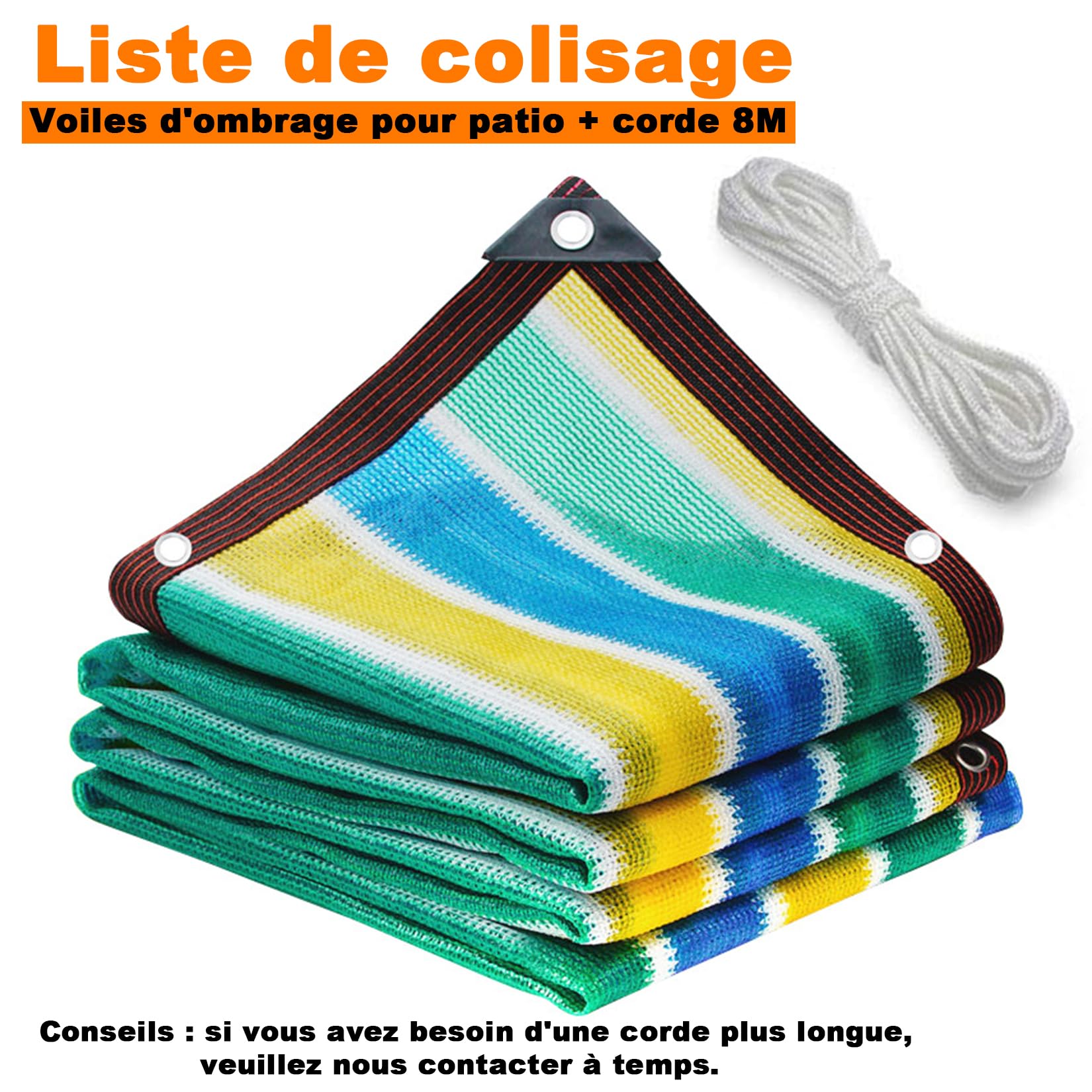 Voile d'ombrage résistant aux UV 3 x 6 m avec protection solaire à 90 % en tissu Pera idéal pour serre de jardin, serre et parterre de fleurs coloré
