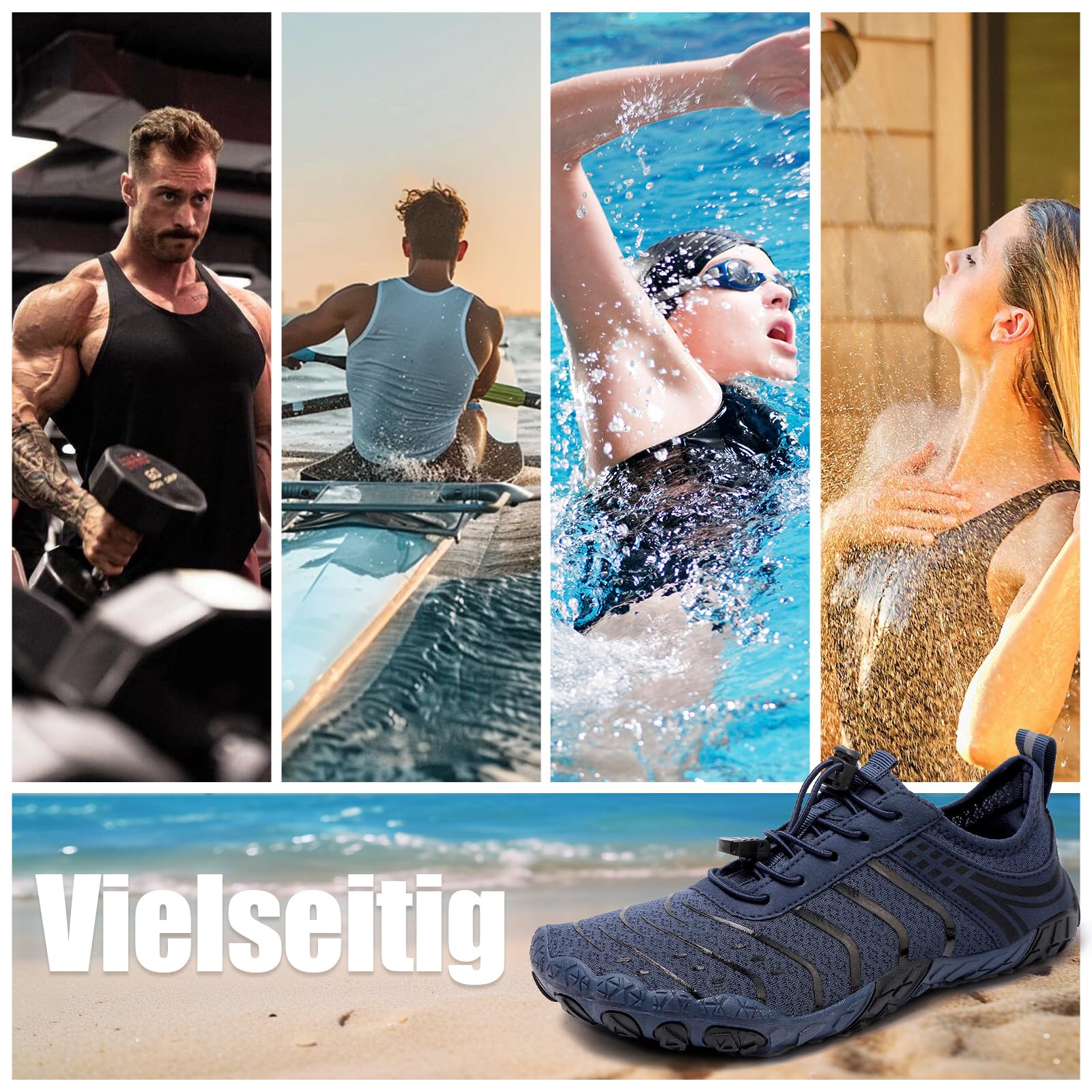 Zapatos de Agua Secado rápido Hombre Mujer Zapatillas Agua Verano Zapatos de Playa Transpirable Zapatos de Natación Descalzos Deportes Acuáticos Zapatillas de Piscina