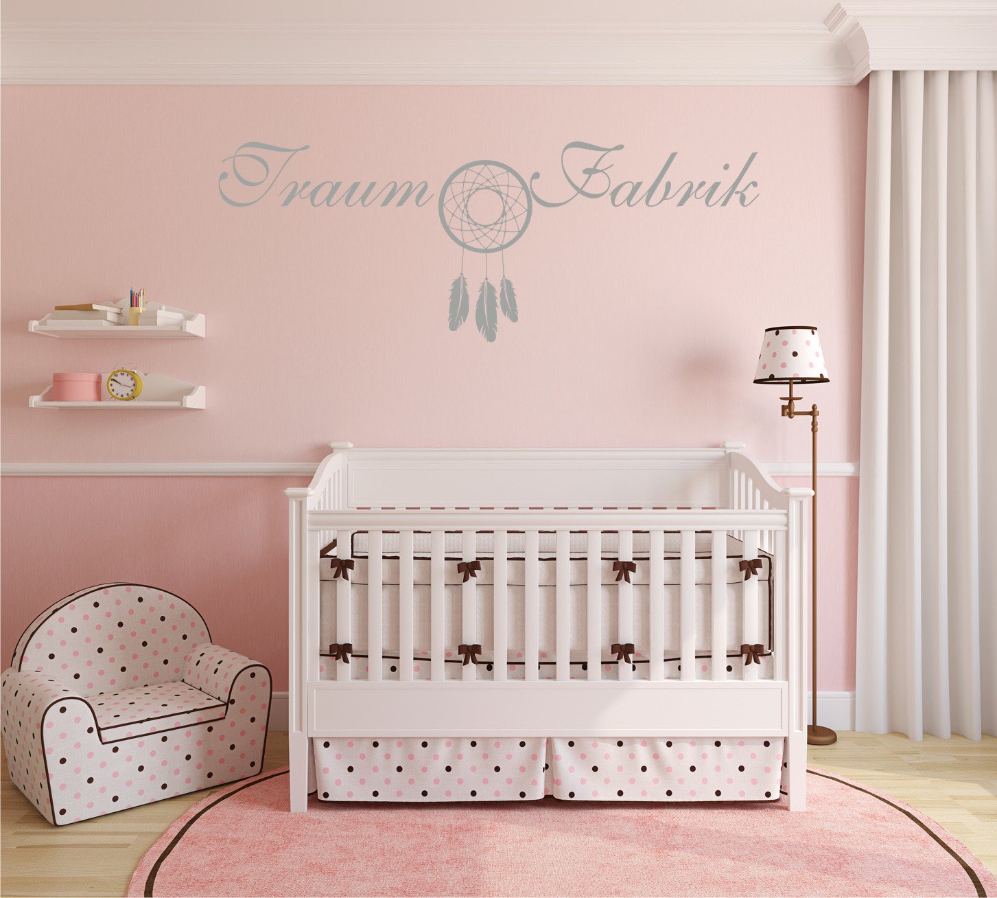 Sticker mural grand format Rêve Usine argent brillant 150x54 pour enfant