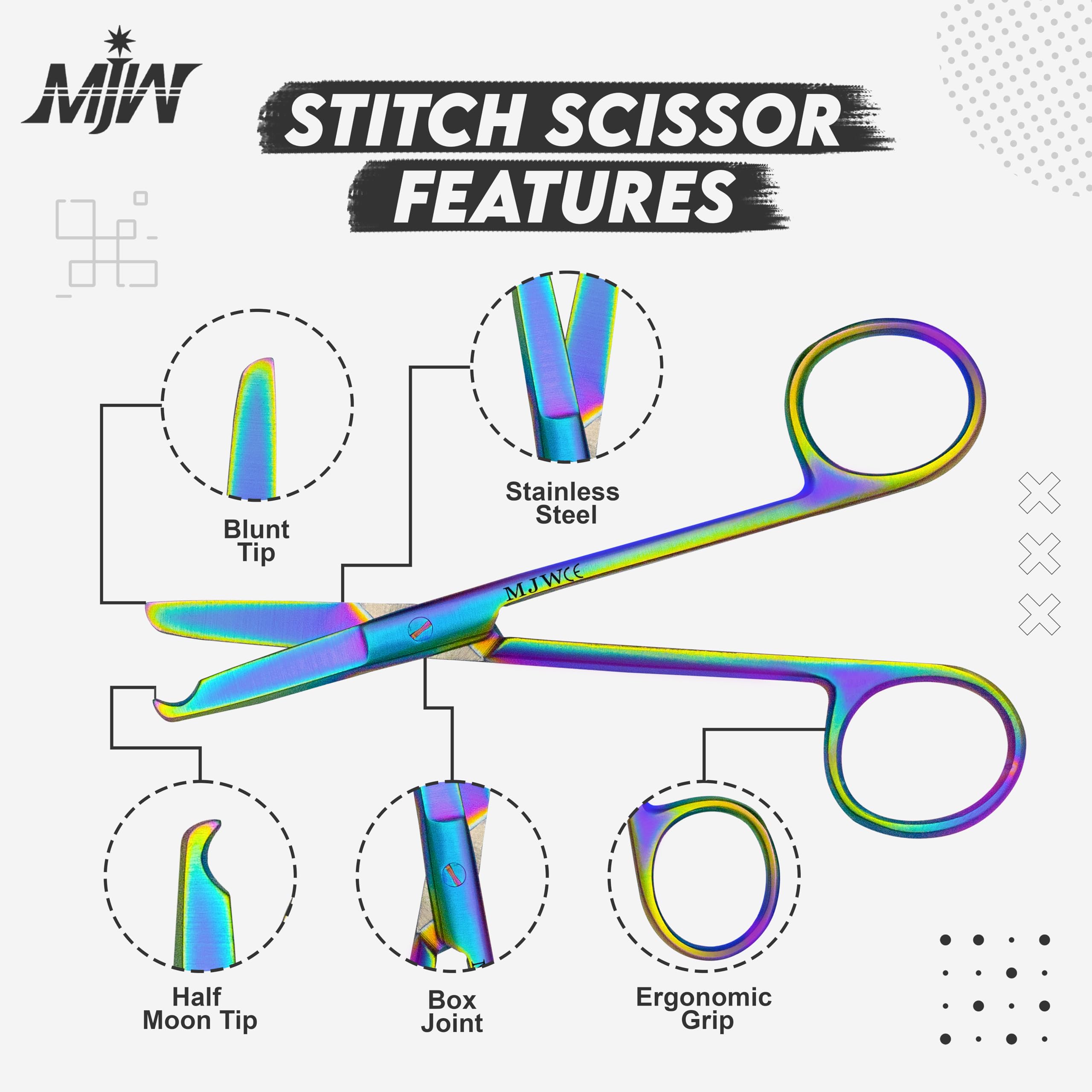 Medical Scissors & Hemostats Set - Multicolor Stainless Steel -3 Medical Scissors & Hemostats Set - Multicolor Stainless Steel -3