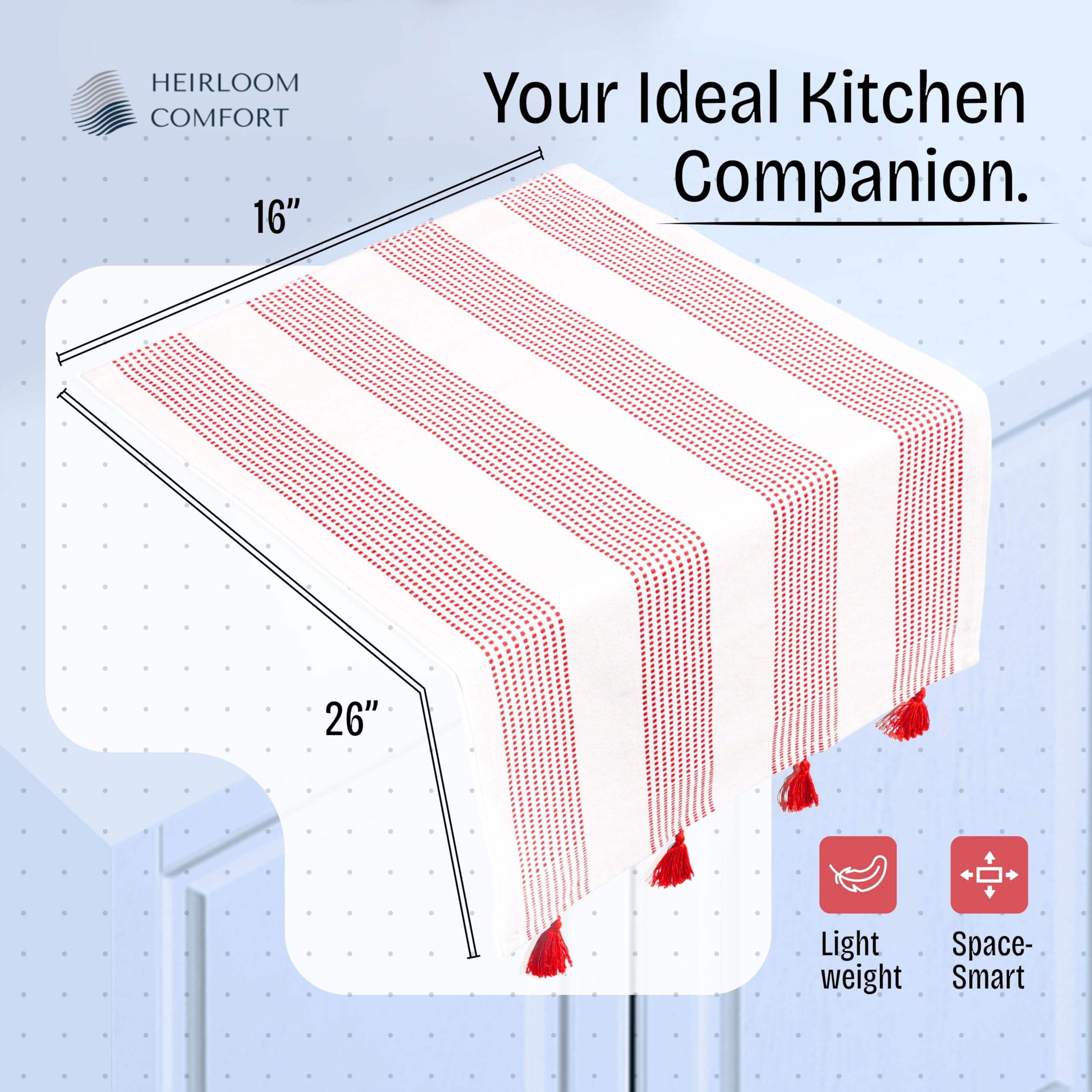 Strofinacci da cucina decorativi a pois rossi, 40 x 66 cm, confezione da 12, 100% cotone, super assorbenti e morbidi, ad asciugatura rapida, con nappe, per pulire, asciugare i piatti