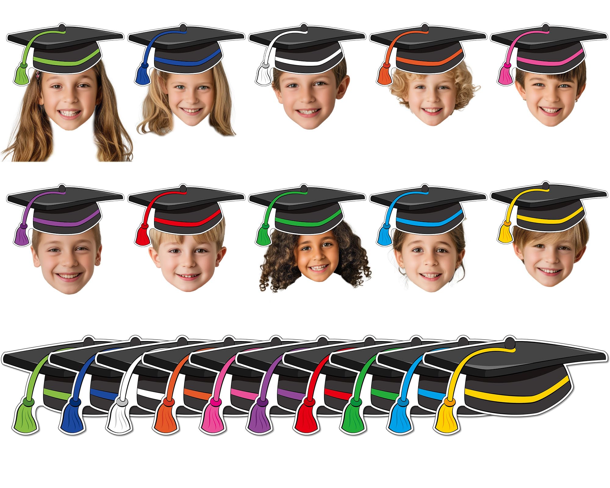 Photo 1 of gisgfim 80Pcs Graduation Hat Cutouts