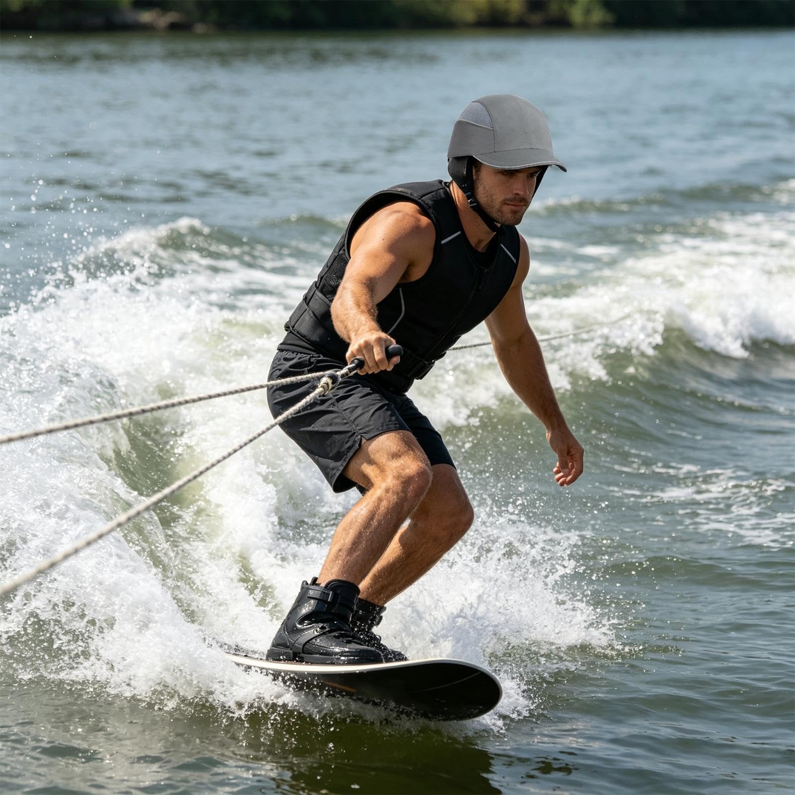Cappello da surf | Cinghie regolabili traspirante leggero cappello a tesa