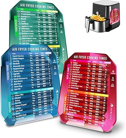 Air Fryer Magnetic Cheat Sheet Set, Instant Air Fryer Cooking