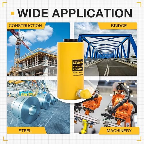 Miniatura 21 de Gato hidráulico Ram 60T 2 "Stroke Hollow Single Acting Hydraulic Ram Cylinder Hidráulico Elevación Jack Portátil para Maquinaria, Puente, RCH-6050