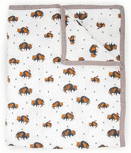 Miniatura 12 de Little Unicorn - Manta acolchada de muselina extrasuave de varias capas, tamaño extragrande, para niños y familias (rosas de acuarela) Rosas de