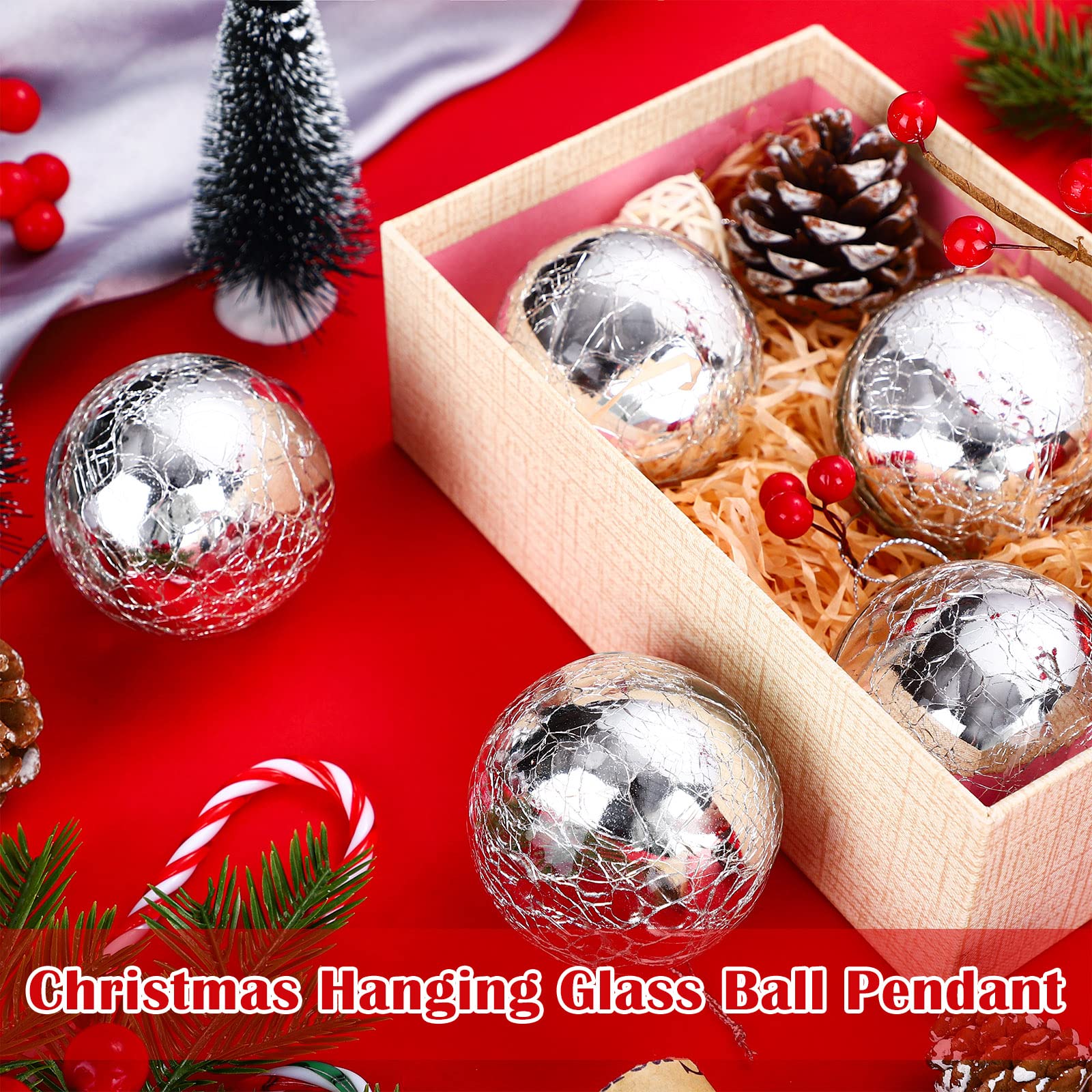 Amazon.co.jp: Hungdao 6ピース ミニガラス クリスマスボール