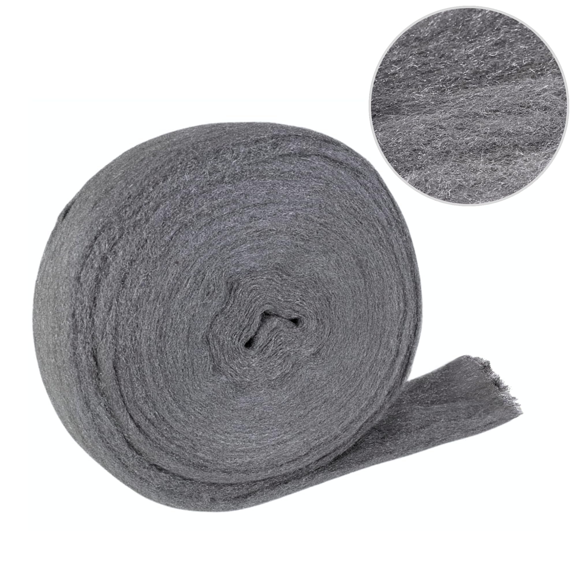 Steel Wool Reel - Fine Grade #0 - Metal Protector, Rust Remover, Multi-Purpose Steel Wool Fabric Roll 5 lbs (2.27 kg) 4