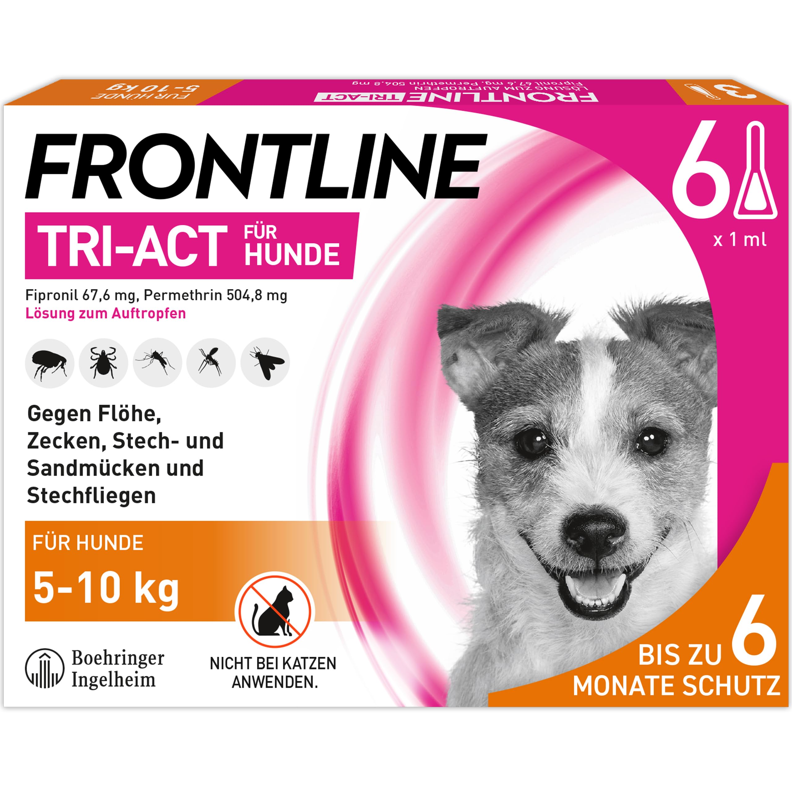 FRONTLINE TRI-ACT Chien S contre les tiques, les puces et les moustiques (5 à 10 kg)