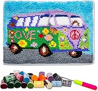 Vista 7 de LAPATAIN Kits de gancho de ganchillo, kits de hilo de ganchillo, kit de alfombra de camión de bomberos, kit de alfombra de gancho para bordar