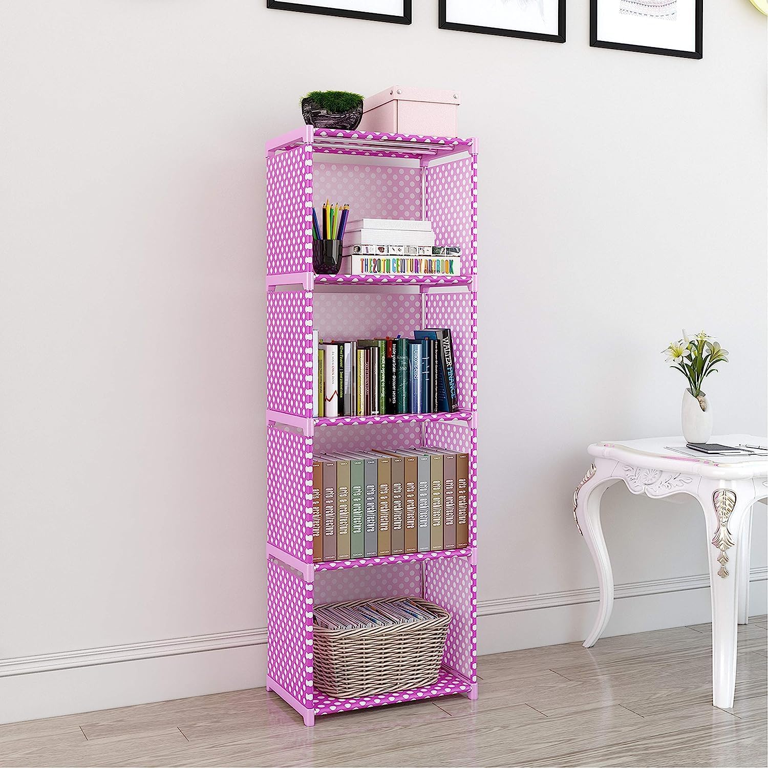 Sterling Multipurpose Book Shelf Alloy Steel Metal Storage Shelve for Books Storage Organizer| Children Book Rack Cabinet Shelves for Bedroom Office Living Room (Grey-4)-image-3