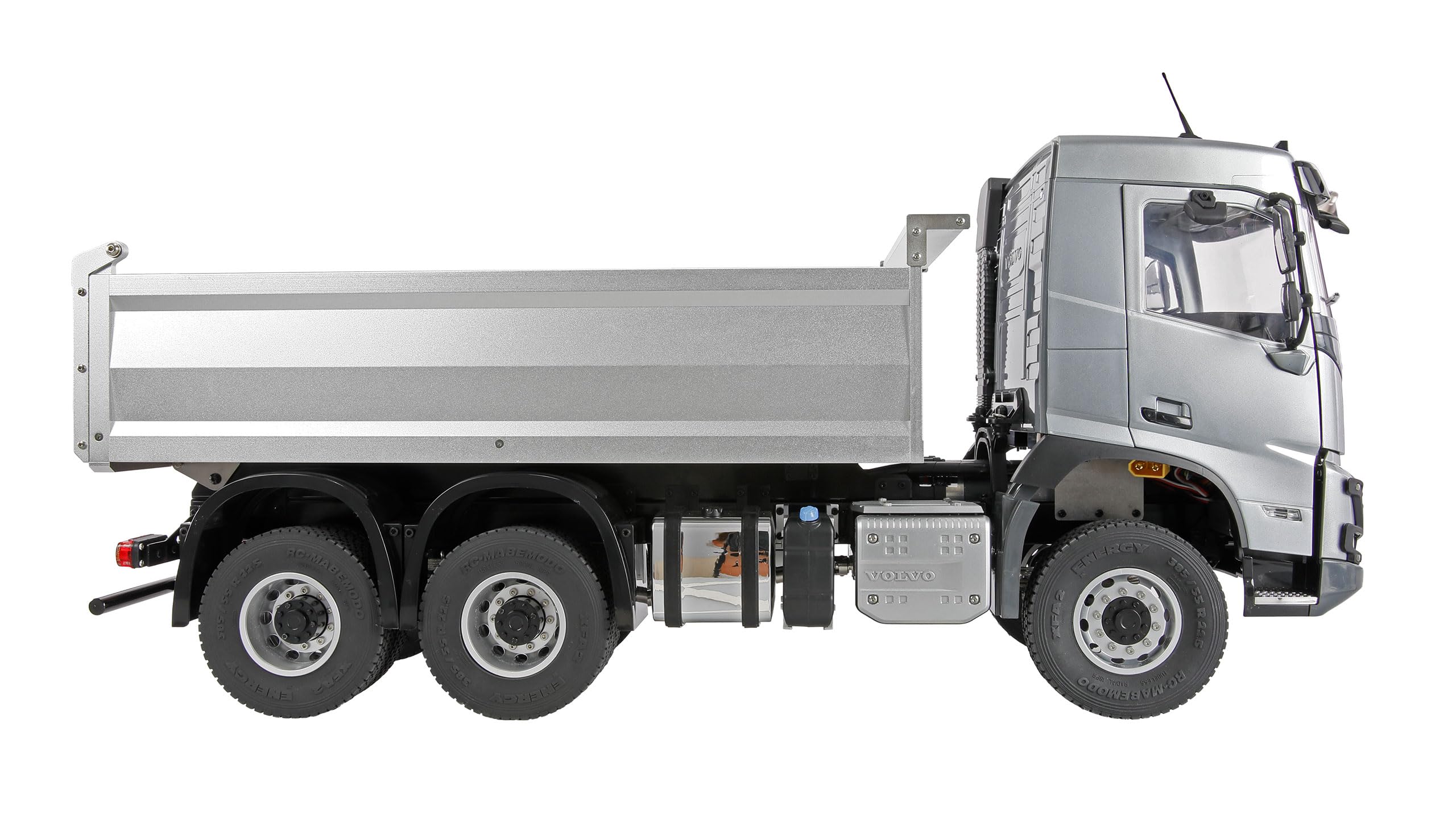 Volvo FMX E015 wywrotka licencyjna ciężarówka 6x4 1:14 RTR srebrna zdalnie sterowana