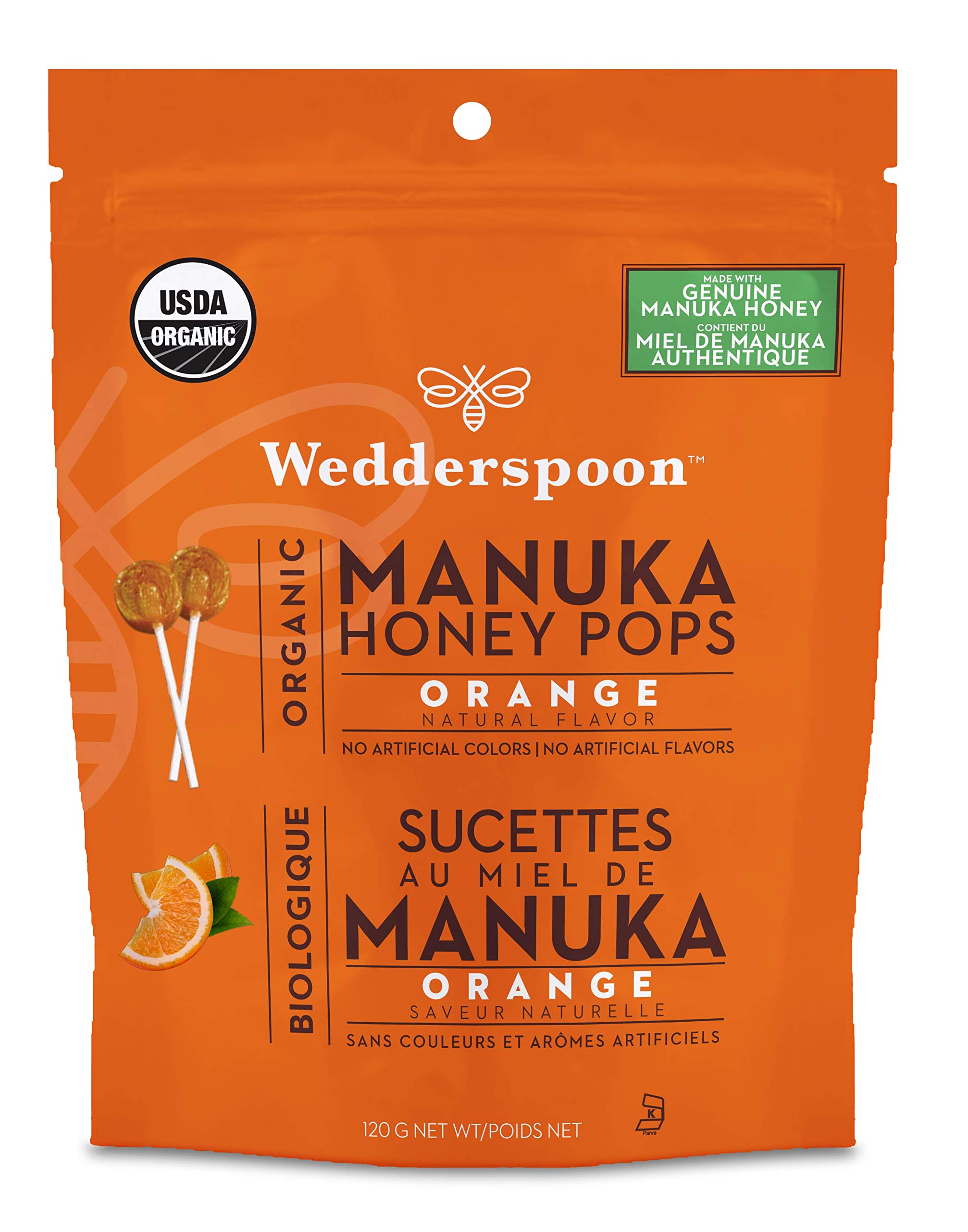 Wedderspoon - Organic Manuka Honey Pops For Kids Orange 24 Pack 178348