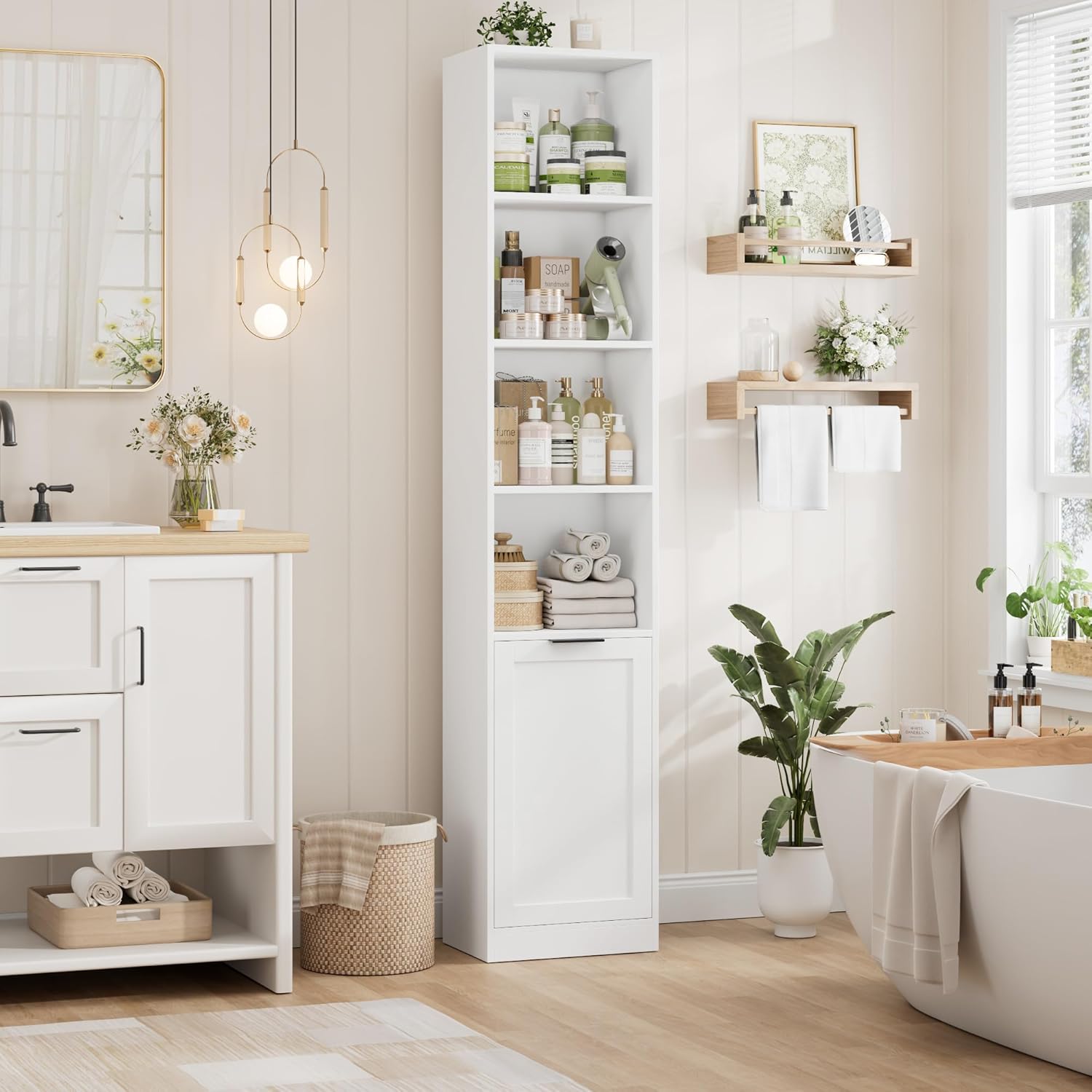 Amazon.com: FACBOTALL 73.5" Tall Bathroom Storage Cabinet, Slim ...