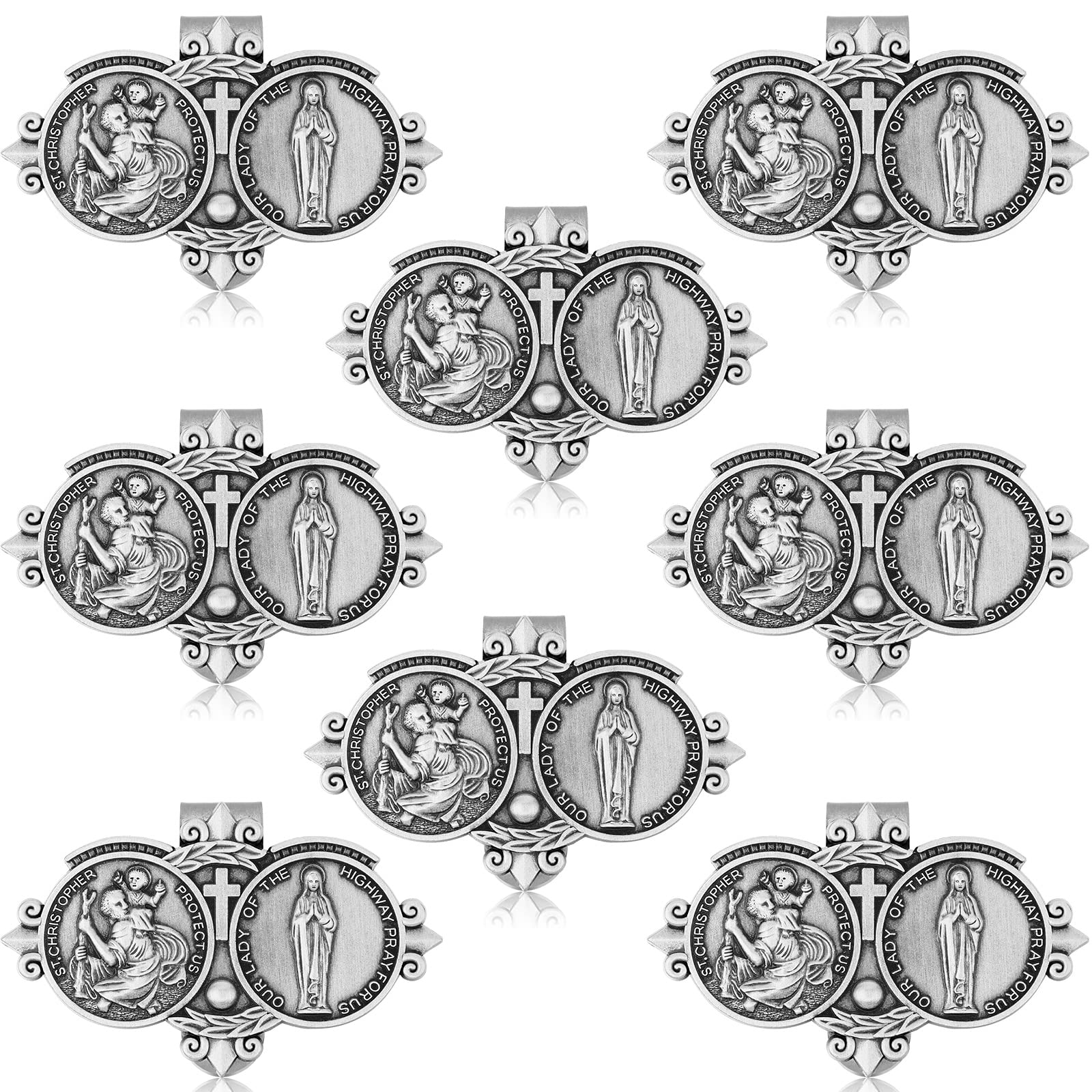 St Christopher Medal for Car St Christopher Catholic Visor Clip for Car Our Lady of The Highway Visor