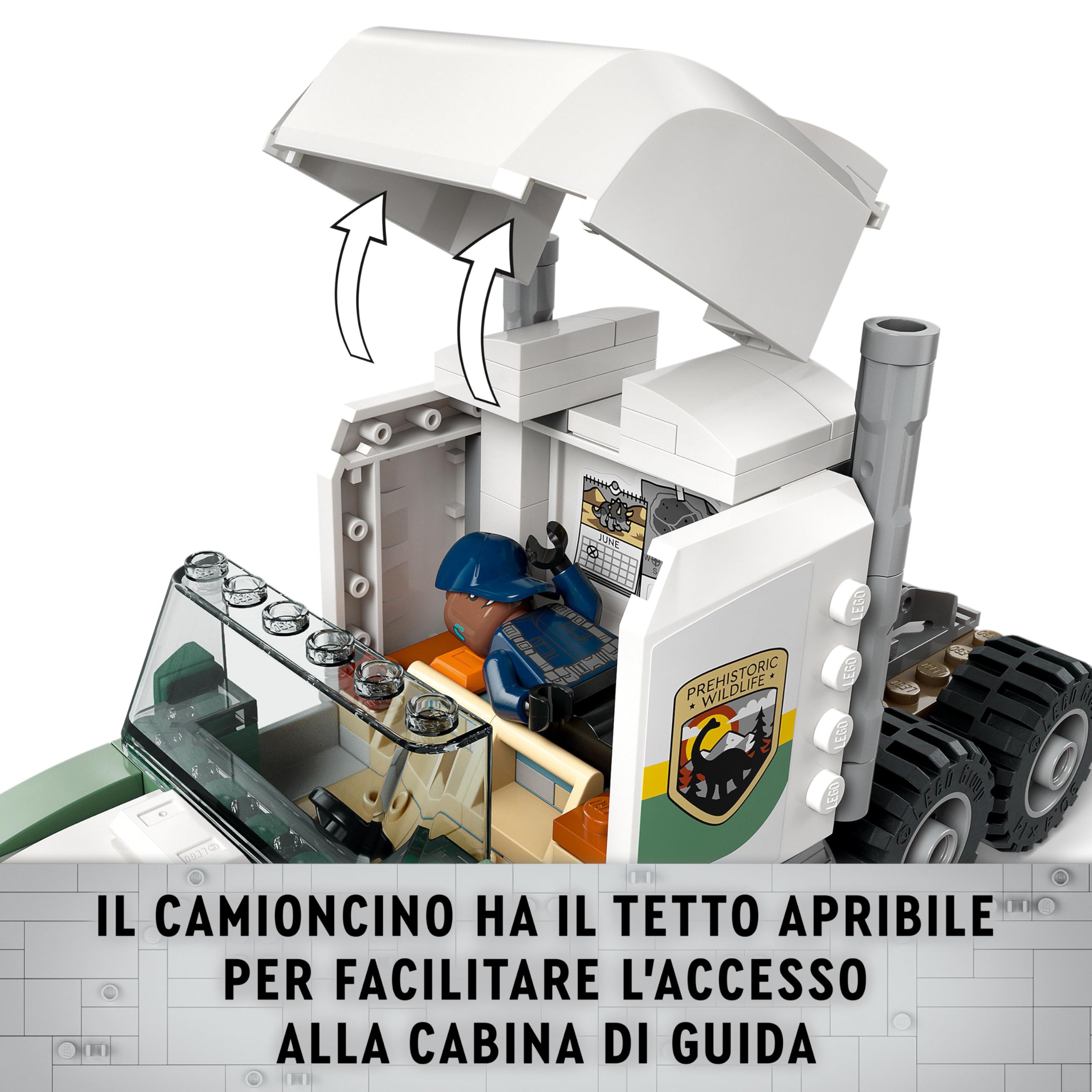 LEGO Jurassic World Missione Dinosauro: Camion di Trasporto dell’Allosauro, Giocattolo d'Avventura con Veicolo e Minifigure, Giochi per Bambini e Bambine da 8 Anni, Regalo di Compleanno 76966