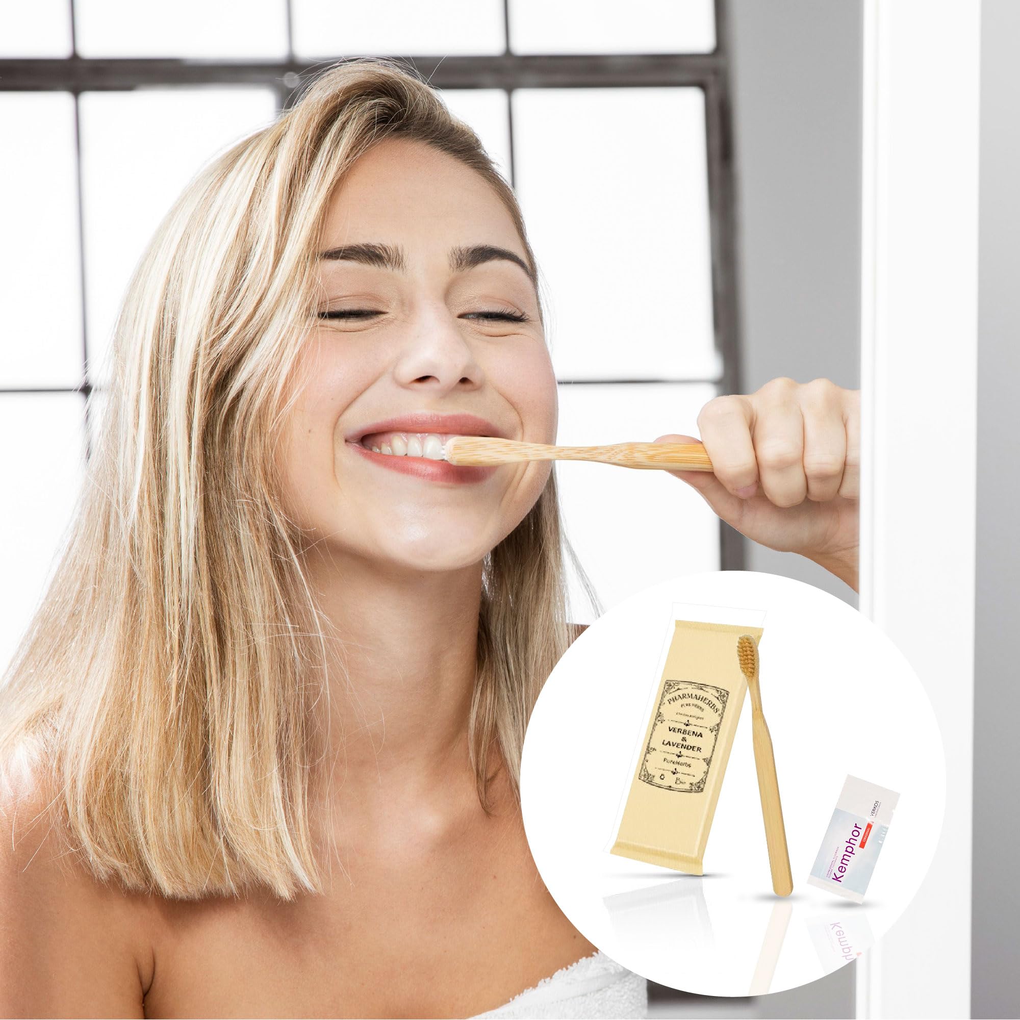 Pack de 100 Kits Dentales de Bambú con Cepillo de Cerdas Suaves Bio y Sobre Dental - Pack de 100 Unidades, Ecológico y Biodegradable, Ideal para Hoteles y Apartamentos Turísticos