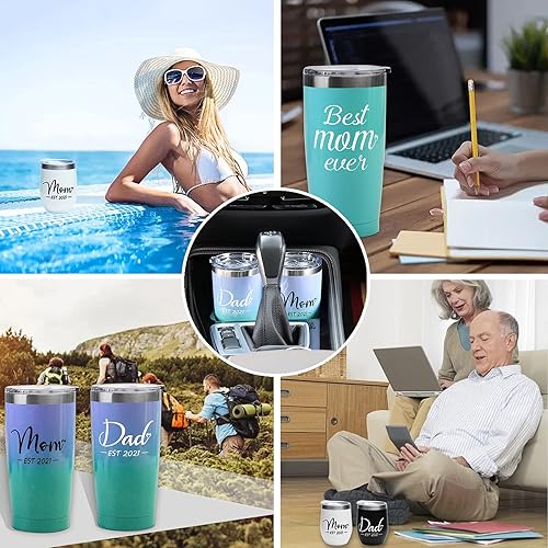 Miniatura 6 de TURMTF Regalos para hija, tazas del día de la madre para mi hija, regalo de papá mamá, vaso de café aislado al vacío de doble pared con tapa y