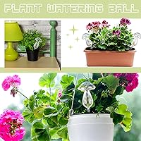 Vista 7 de meekoo 10 globos de riego de plantas de vidrio para riego automático al aire libre, dispositivo de inserción de maceta con degradado de arco iris