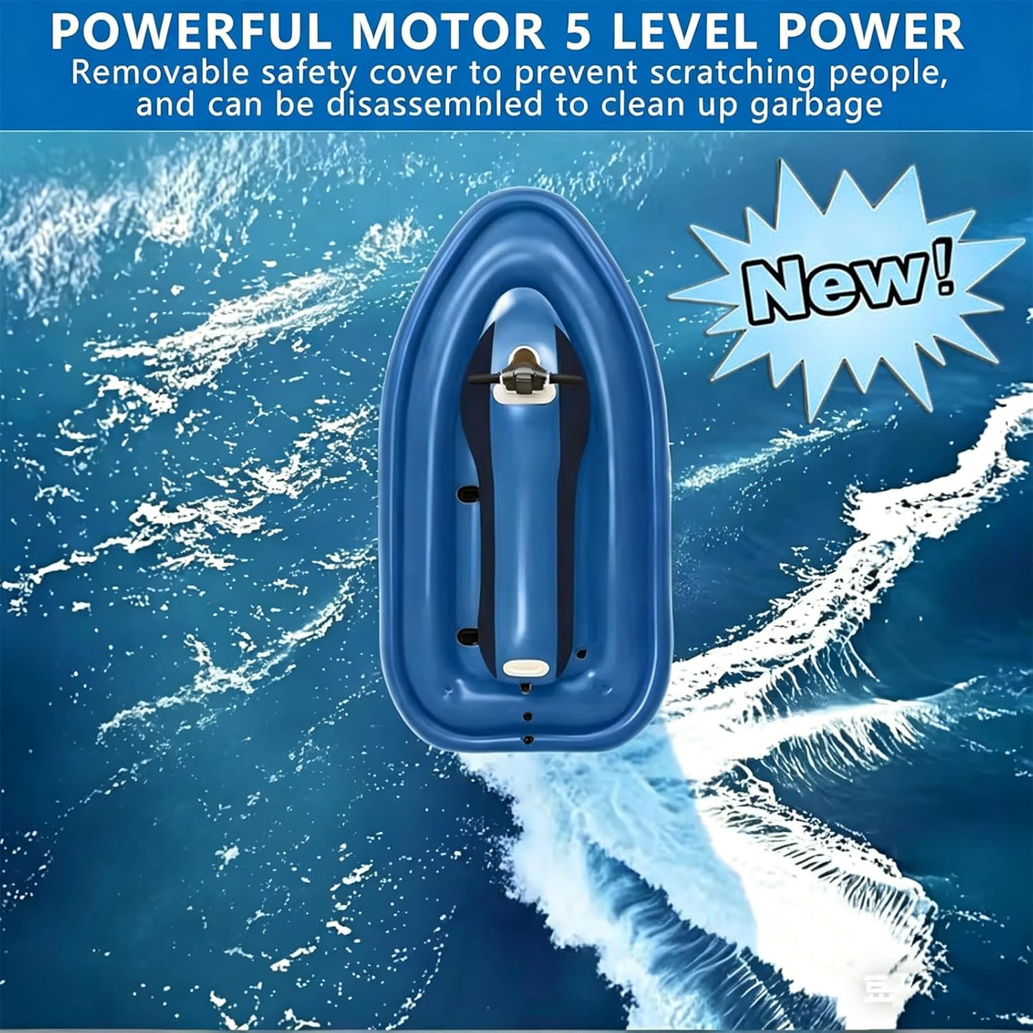 2-in-1 Electric Inflatable Jet Boat & Diving Underwater Scooter W/ 500W 60 Mins Brushless Motor,10000Mah Battery - 9Km/H for Adults and Kids Sea Diving Swimming Equipment,with 500w 10a Thruster