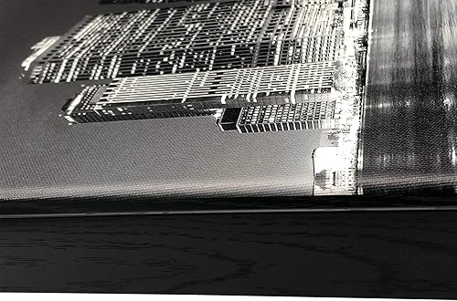 Vista 21 de Wieco Art Nueva York Manhattan vista nocturna en blanco y negro Giclée impresiones en lienzo moderno estirado y enmarcado obras de arte de paisaje